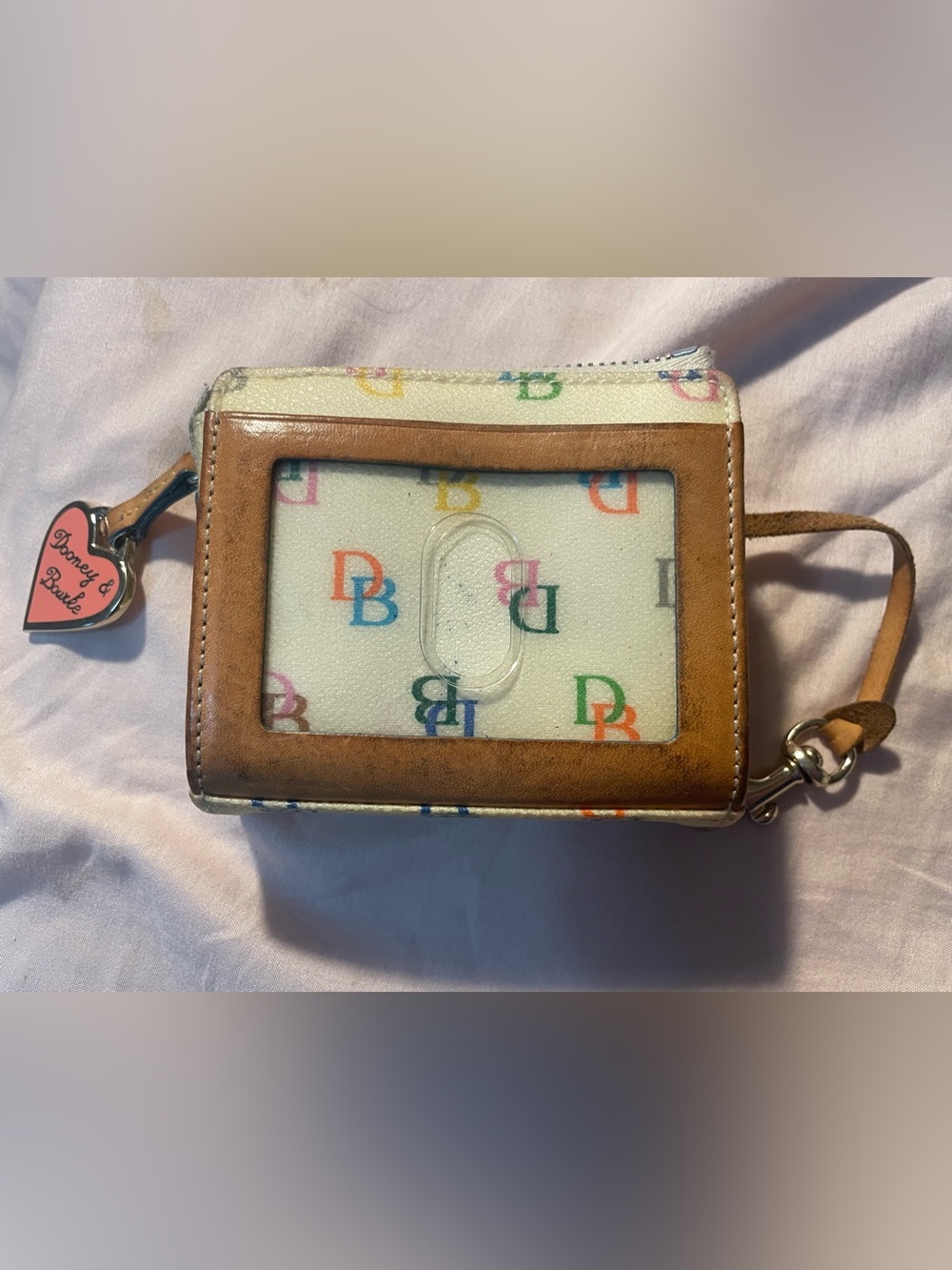 Dooney & Bourke monogram vintage 90’s y2k wallet with charm - Picture 9 of 10